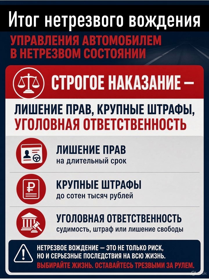 Главные опасности управления автомобилем в нетрезвом состоянии